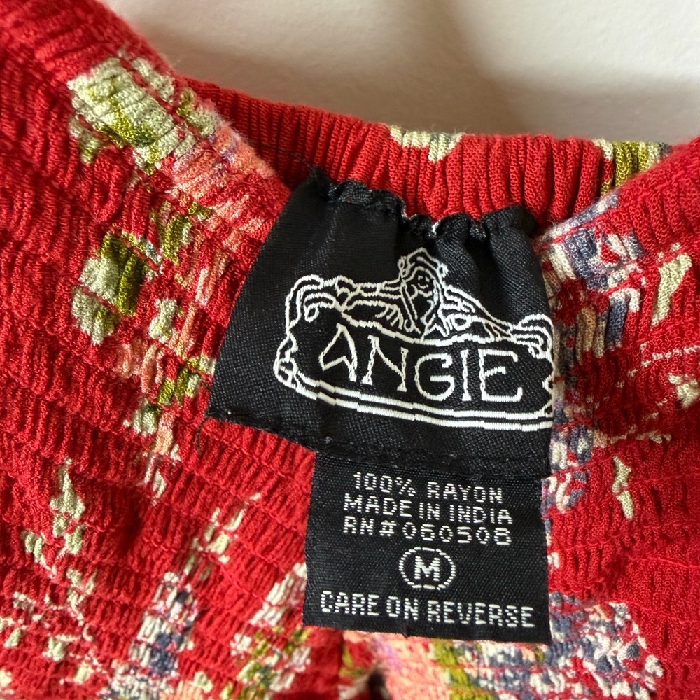Angie Red Floral Print Mini Dress Coachella festival - Picture 3 of 3